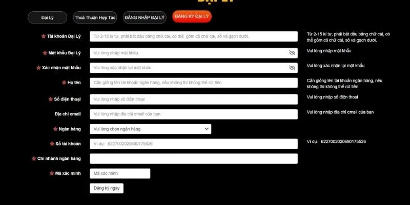 Đăng ký đại lý nhanh chóng tại nền tảng uy tín